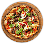Spicy Beef, Mushroom & Peppers Pizza 